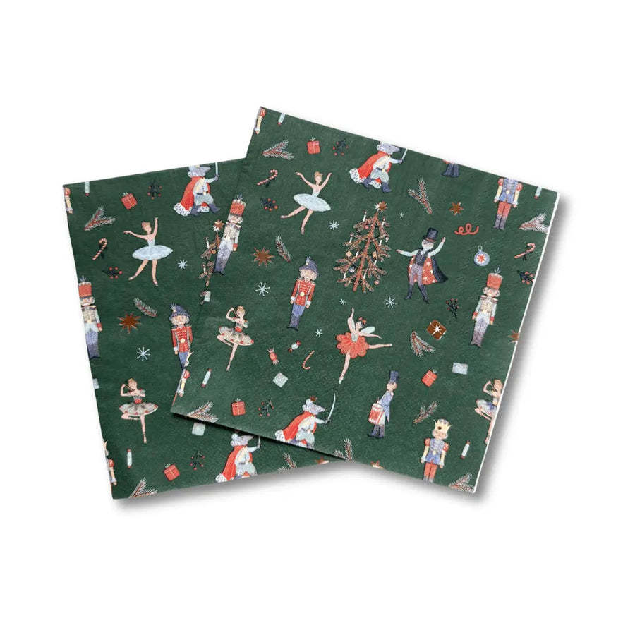 Green Christmas Nutcracker Dinner Napkins (24pcs)