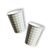 Green Gingham Cups (12pcs)