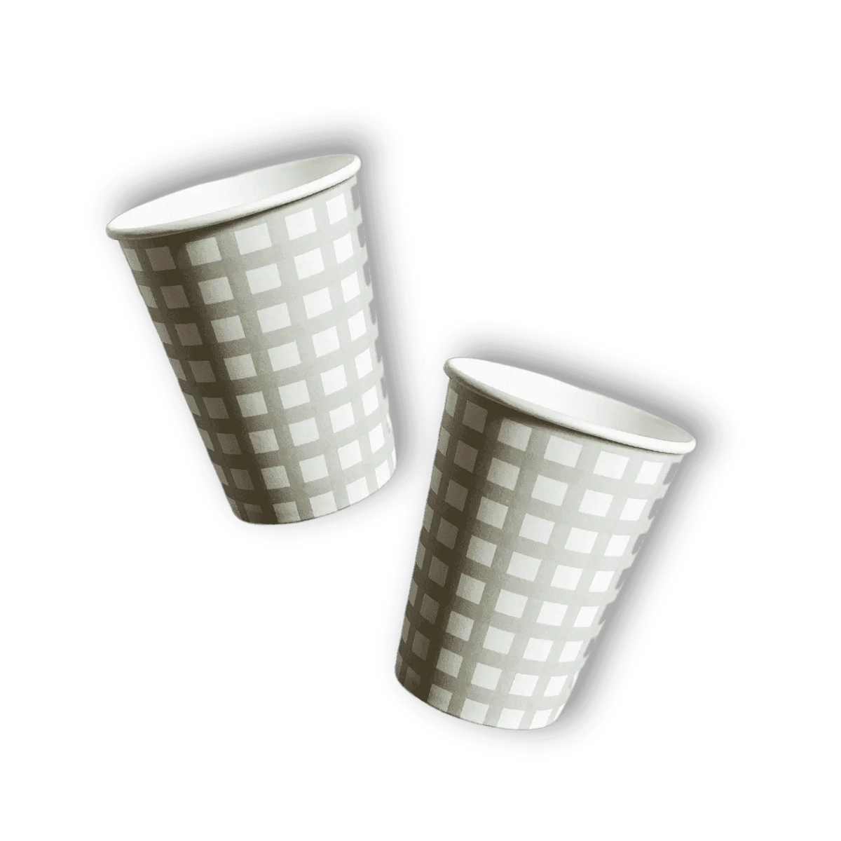 Green Gingham Cups (12pcs)