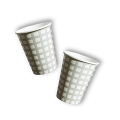 Green Gingham Cups (12pcs)