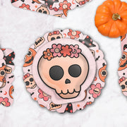 Groovy Halloween Skull Paper Plates