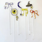 Halloween Drink Stir Sticks – Acrylic Cocktail Stirrers with Charms (6 Pack)