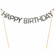 Happy Birthday Cake Banner Navy