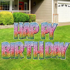 Happy Birthday Quick Set | Luckiest Guy Font | 24" Disco Sparkle | 5 pc Set