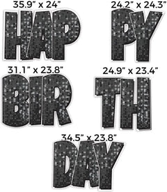 Happy Birthday Quick Set | Luckiest Guy Font | 24" Disco Sparkle | 5 pc Set