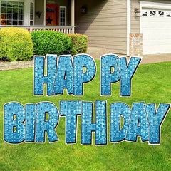 Happy Birthday Quick Set | Luckiest Guy Font | 24" Disco Sparkle | 5 pc Set