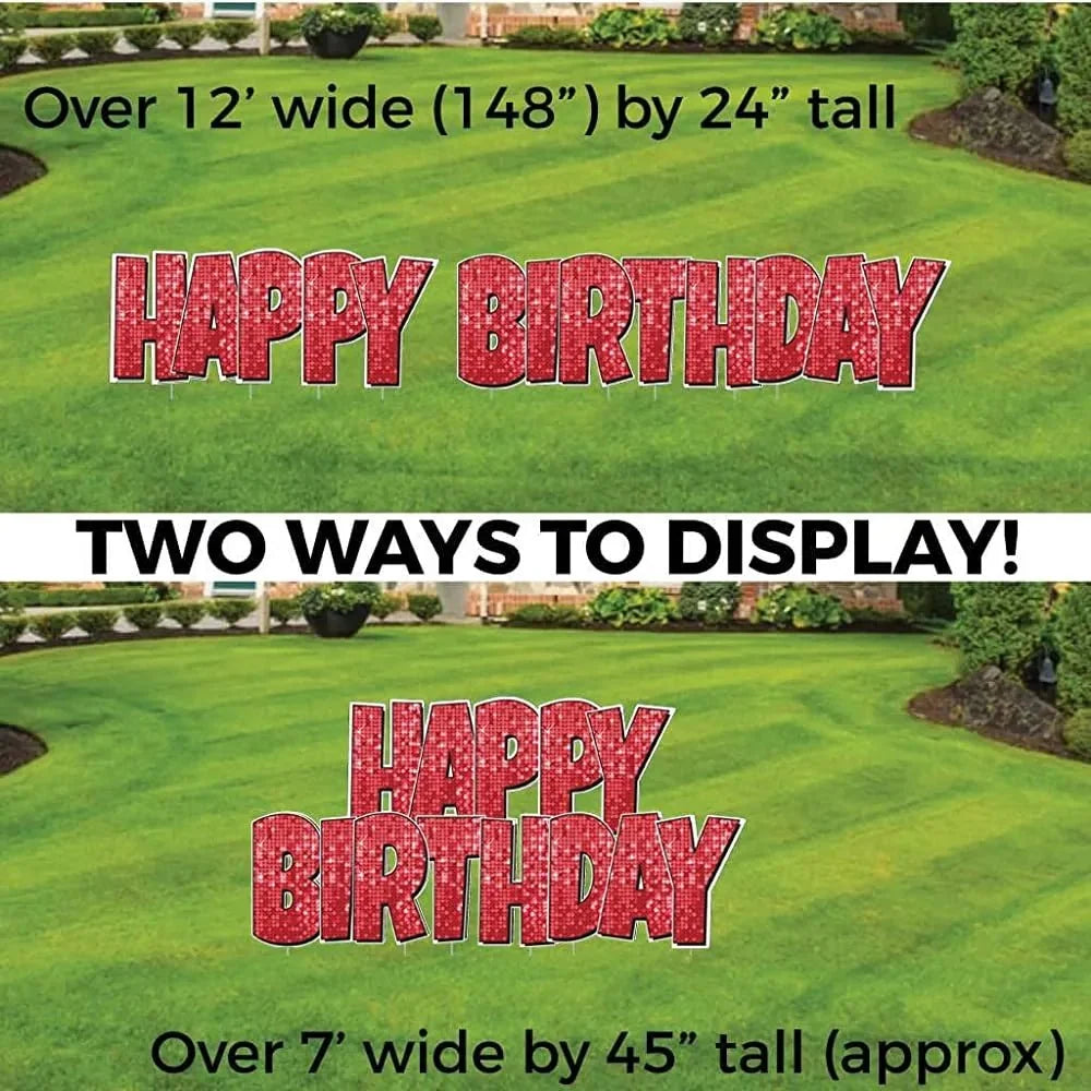 Happy Birthday Quick Set | Luckiest Guy Font | 24" Disco Sparkle | 5 pc Set