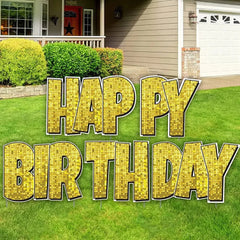 Happy Birthday Quick Set | Luckiest Guy Font | 24" Disco Sparkle | 5 pc Set