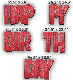 Happy Birthday Quick Set | Luckiest Guy Font | 24" Disco Sparkle | 5 pc Set