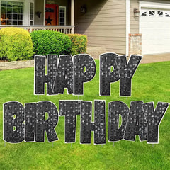 Happy Birthday Quick Set | Luckiest Guy Font | 24" Disco Sparkle | 5 pc Set