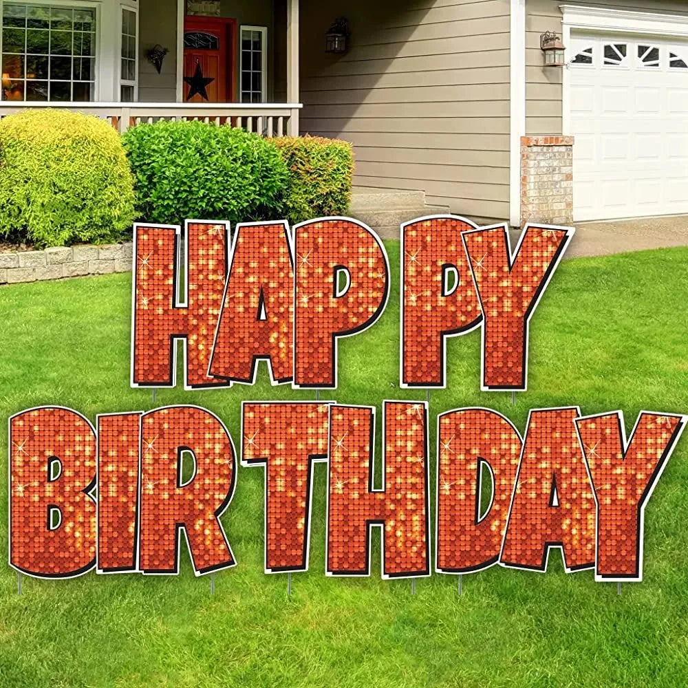Happy Birthday Quick Set | Luckiest Guy Font | 24" Disco Sparkle | 5 pc Set