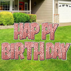 Happy Birthday Quick Set | Luckiest Guy Font | 24" Disco Sparkle | 5 pc Set