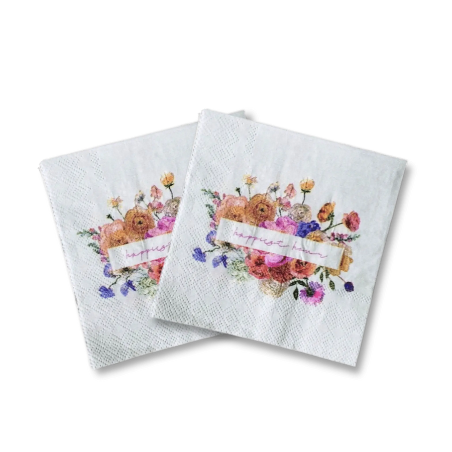 Happy Hour Small Cocktail Disposable Paper Napkins (16pcs)