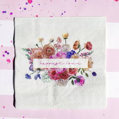 Happy Hour Small Cocktail Disposable Paper Napkins (16pcs)