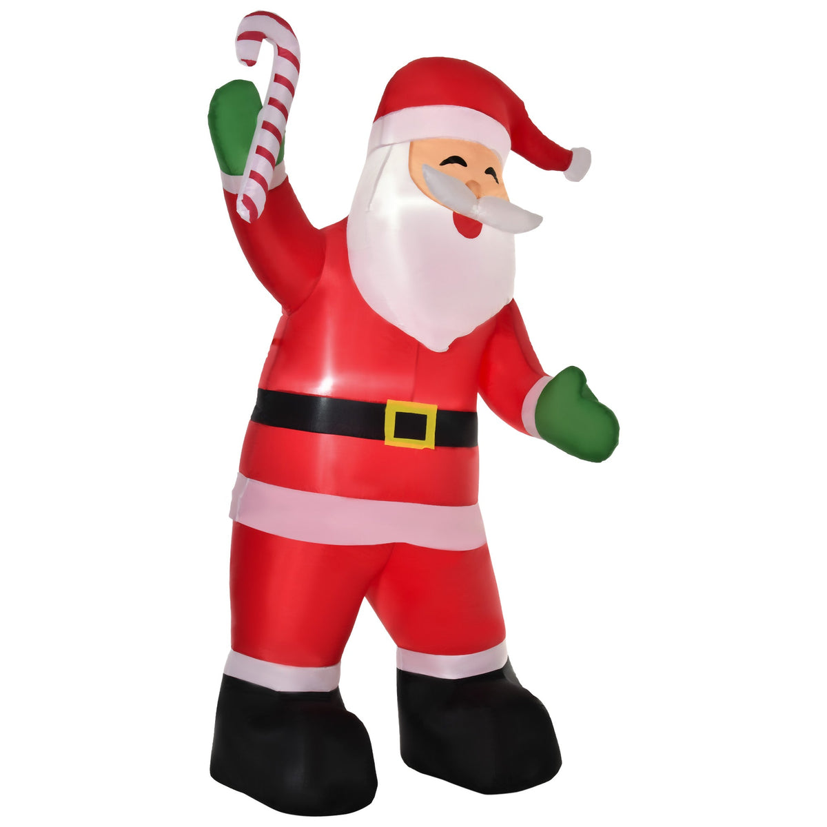 HOMCOM 8' Christmas Inflatable Santa Claus with Candy Cane, Outdoor Blow-Up Yard Decoration with LED Lights Display