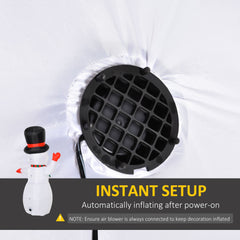 HOMCOM 8’ Christmas Inflatables Outdoor Decorations Snowman, Blow-Up Yard Christmas Decor with LED Lights Display
