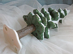 Christmas Tree Covered with Snow. Porcelain Village Pine by Department 56. Tree for Christmas Village. Free Standing Winter Decor Accessory.