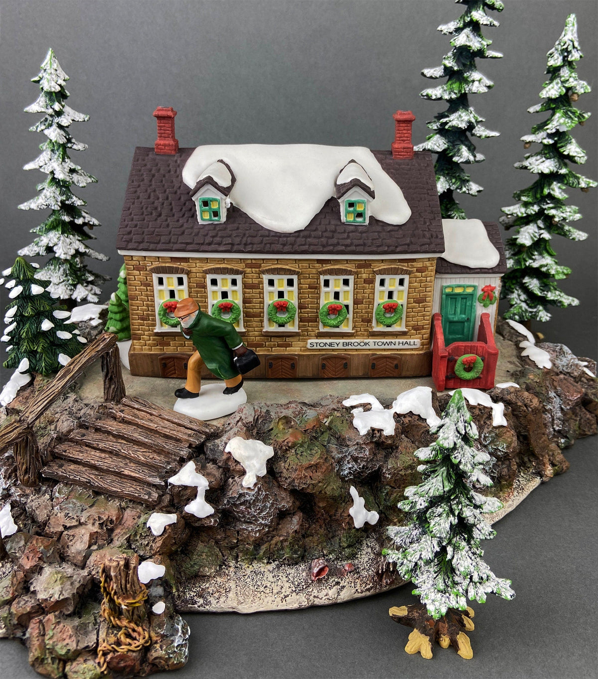 Christmas Village Accessories by Department 56. Illuminated McGrebe Cutters and Sleighs.  New England Village Series.