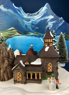 Christmas Village House by Dept 56. Illuminated Nephew Fred's Flat. Dickens Village Series.  Christmas Diorama. Holiday Celebration.