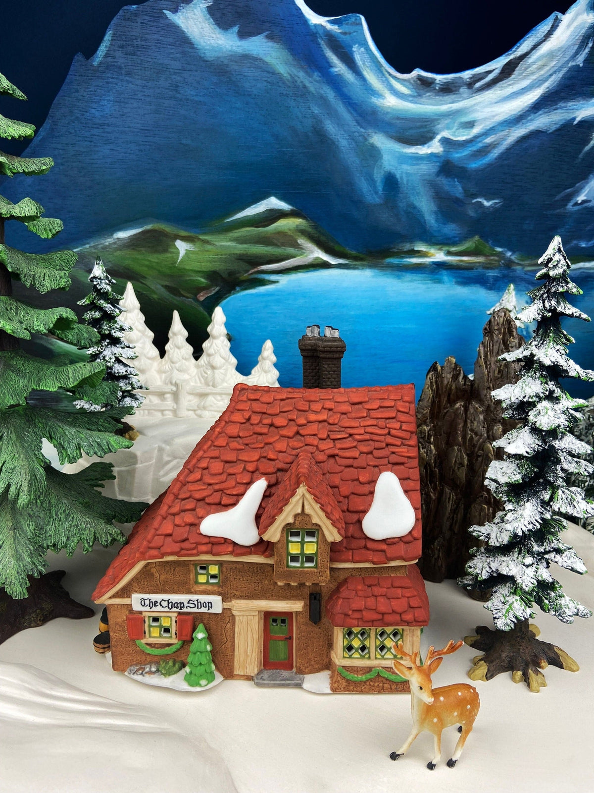Christmas Village Accessories. Illuminated Chop Shop. Dickens Village Series.