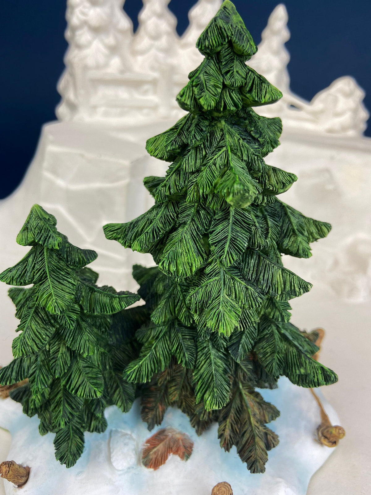 Christmas Village Accessories. Two Pines in the Snow. Holiday Decor. Replacements.