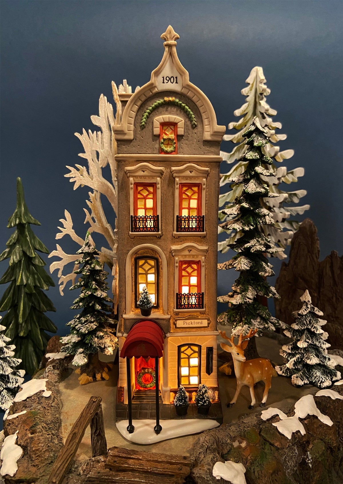 Grand Theater Nutcracker Christmas Village House. Illuminated Holiday Decor. Secular Holiday Decor. Kids Room. Store or Cafe Display.