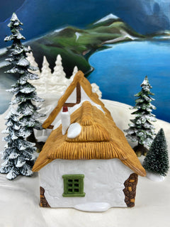 Department 56 Christmas Village Accessories. Illuminated Cottage of Bob Cratchit and Tiny Tim. Dicken's Village Series.