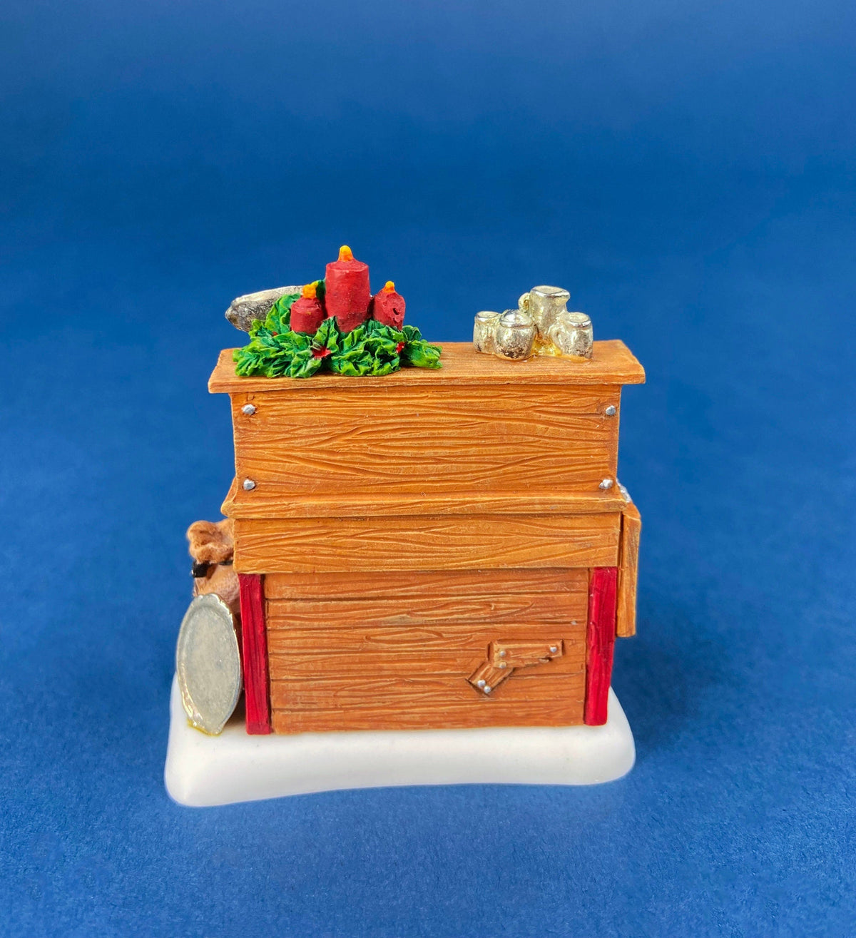 Dept. 56 Figurines. Silver for Sale. Christmas Village Accessories. Silverware Vendor & Cabinet with Silver. New England Village Series.