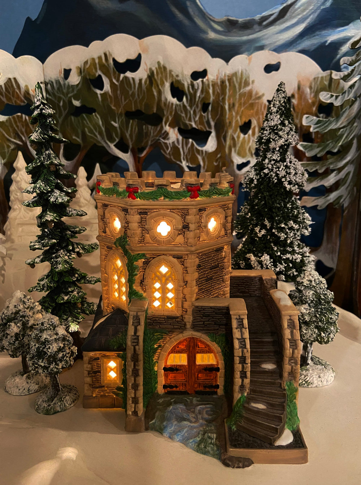 Christmas Village. Illuminated Gunnersbury Park Folly. Dickens Village Series. Limited Edition .
