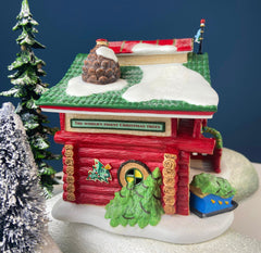 Needle's Tree Farm. Illuminated Porcelain Christmas Village House by Dept. 56. North Pole Series. Magically Detailed Holiday Decor.