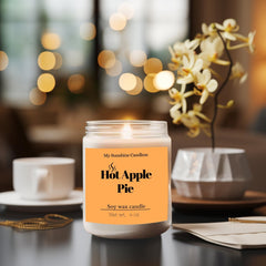 Hot Baked Apple Pie Candle – Fall & Halloween Scented Jar Candle