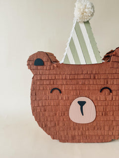 🐻 Birthday Bear Piñata – Handmade Party Decoration for Kids, Candy Holder
