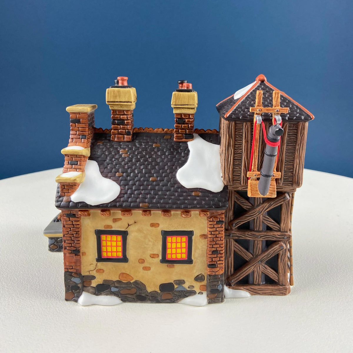 Christmas Village 2 Bldg. Complex North Eastern Sea Fisheries.  Illuminated Porcelain Houses. Incredible Hand Painted Detail by Dept. 56.
