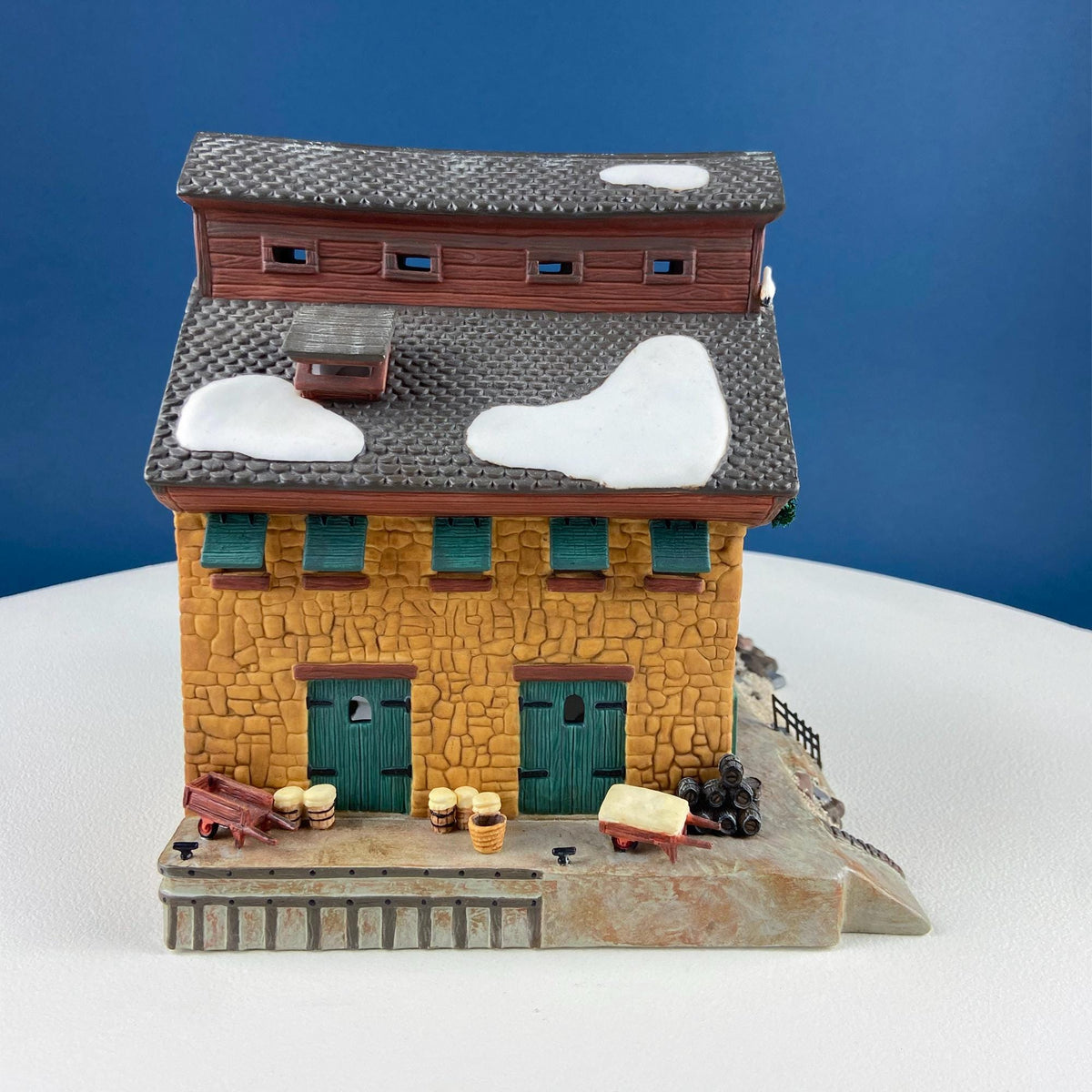 Christmas Village 2 Bldg. Complex North Eastern Sea Fisheries.  Illuminated Porcelain Houses. Incredible Hand Painted Detail by Dept. 56.