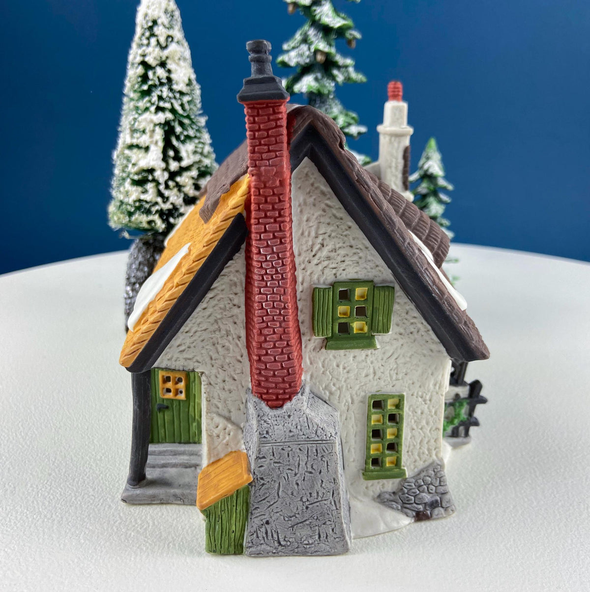 MayLie Cottage Porcelain Christmas Village House by Dept. 56. Dickens' Village Series. Illuminated Holiday Home Retail Display. Kids Room.