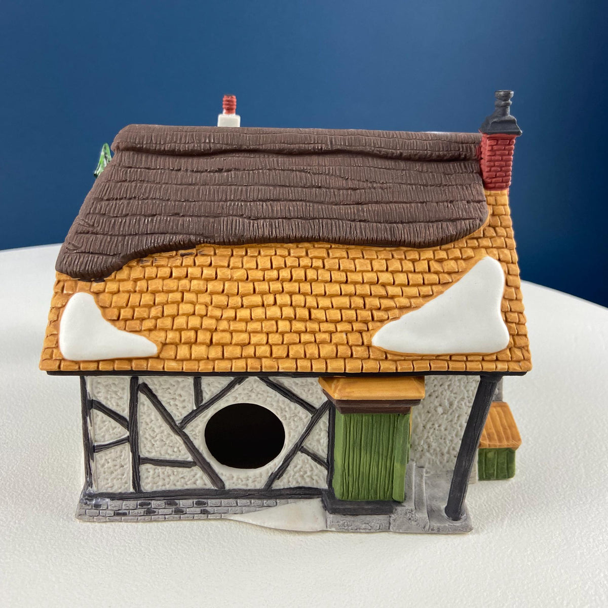 MayLie Cottage Porcelain Christmas Village House by Dept. 56. Dickens' Village Series. Illuminated Holiday Home Retail Display. Kids Room.