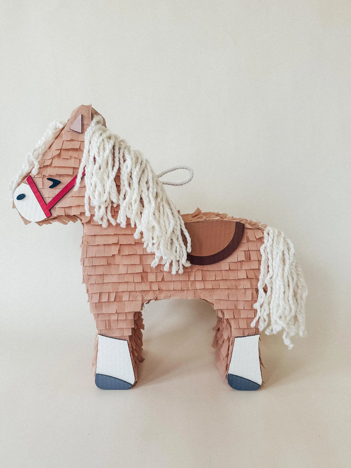 🐴 Birthday Horse Piñata – Handmade 22” Party Decoration with String Mane & Candy Holder