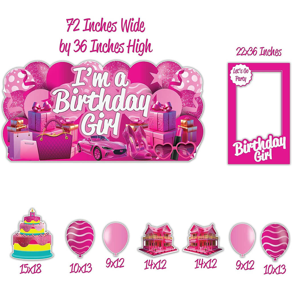 I'm A Birthday Girl Yard Sign Kit - Oversized 36x72 Inch