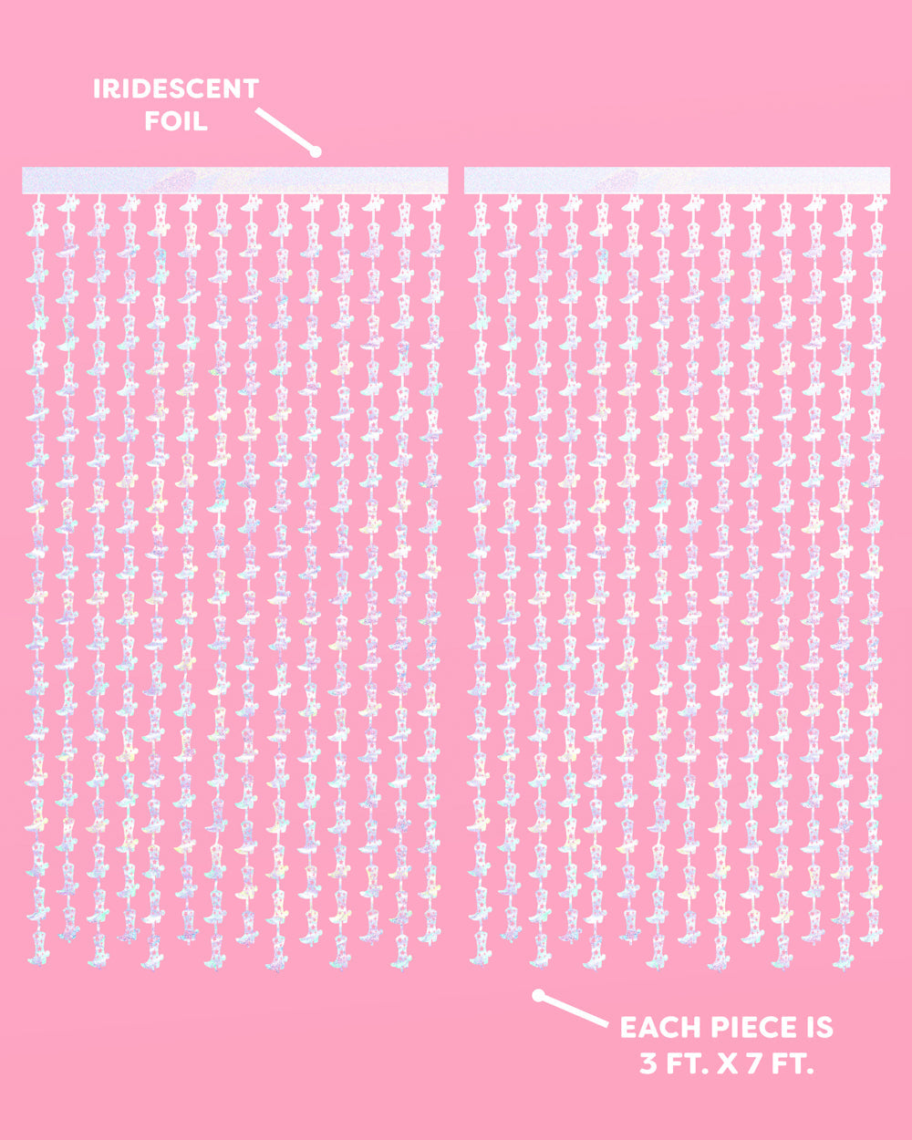 Pink Cowgirl Curtain Pack - cowgirl boot + fringe curtains