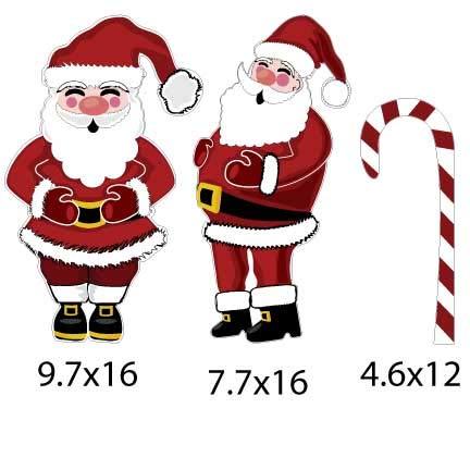 Jolly Santa & Candy Cane Pathway Markers Yard Cards 20 piece set