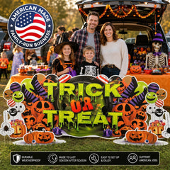 Jumbo Trick Or Treat Halloween Yard Sign Decorations – 7-Piece Outdoor Yard Card Set