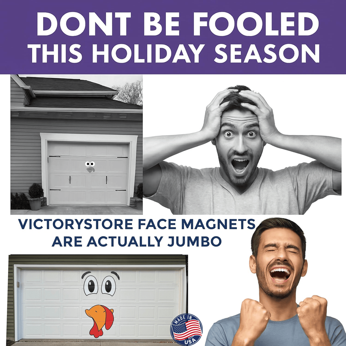 Jumbo Turkey Face Garage Magnet – Giant Thanksgiving Decoration for Garage Doors