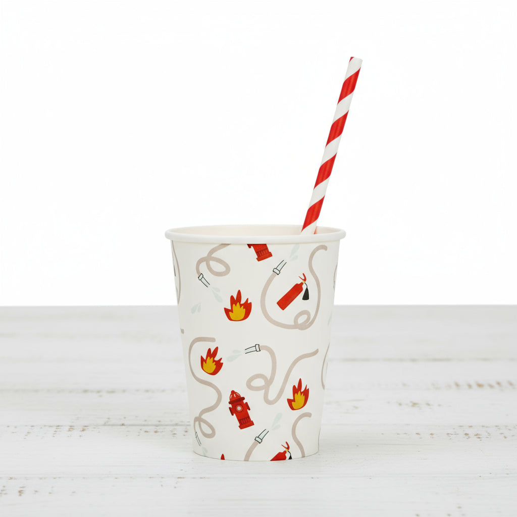 Firetruck Paper Cups  9oz (8 Pack)