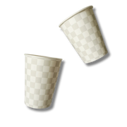 Light Gray Checkered Cups (8pcs)