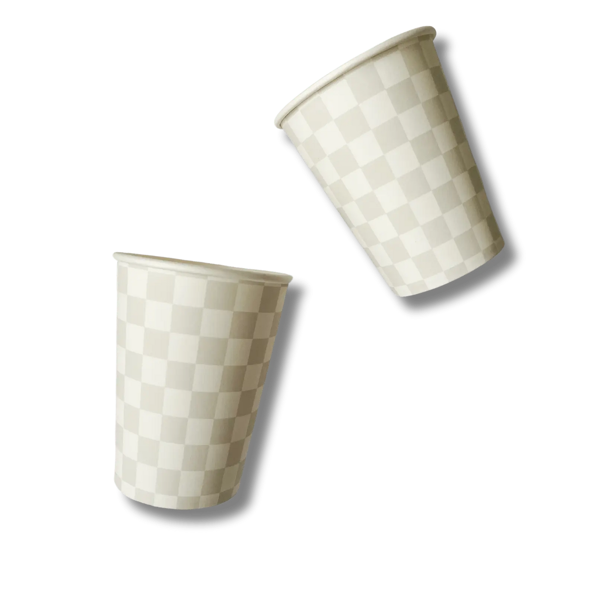Light Gray Checkered Cups (8pcs)