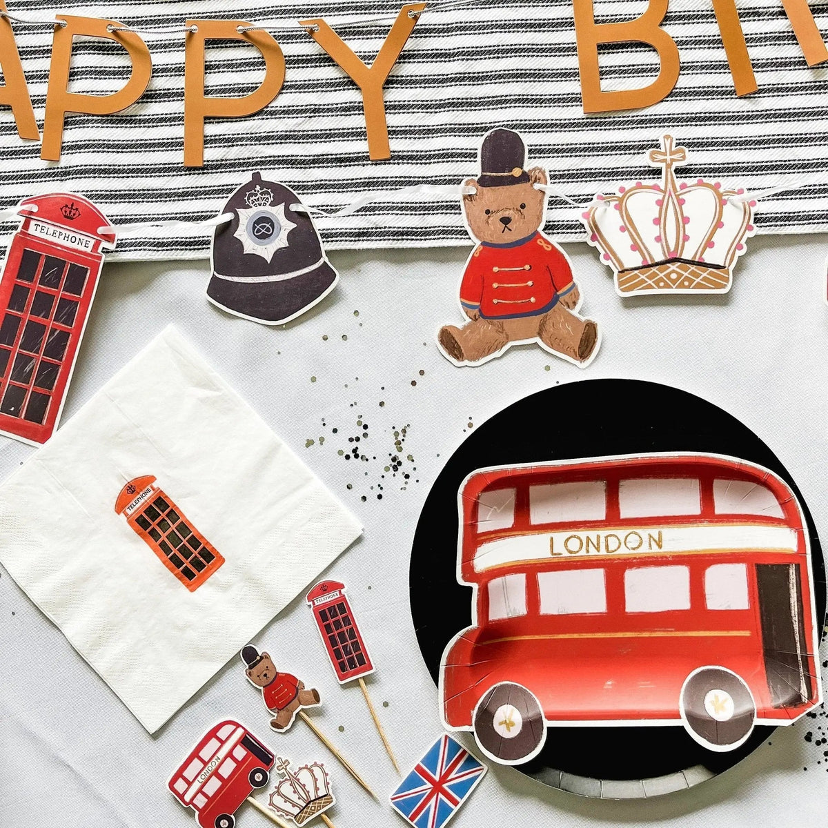 London Bus Shaped Dessert Plate, (8pcs)