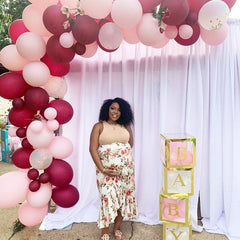 Pink, Burlwood & Gold Confetti Balloon Garland Kit