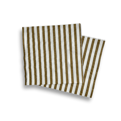 Matte Gold Striped Large Disposable Paper Napkins (16pcs)