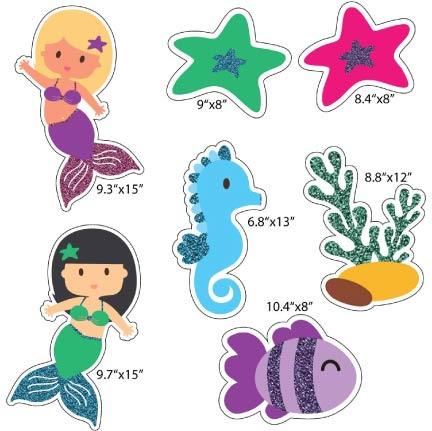 Glitter Mermaid Birthday Pathway & Yard Card Set