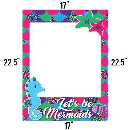 Glitter Mermaid Birthday Photo Booth Frame Prop